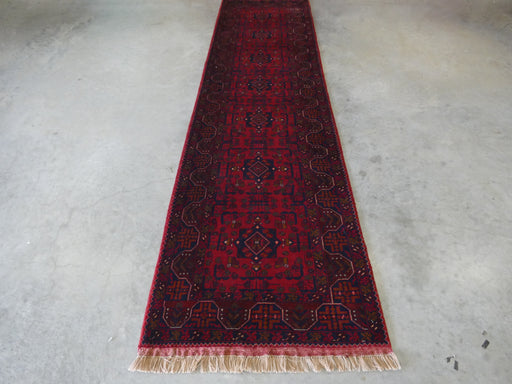 Hand Knotted Afghan Belgique Hallway Runner Size: 293cm x 78cm - Rugs Direct