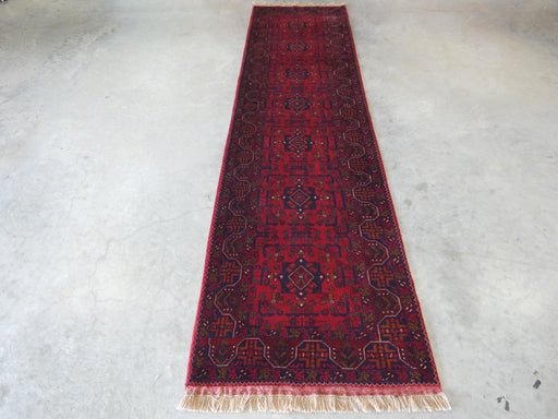 Hand Knotted Afghan Belgique Hallway Runner Size: 293cm x 78cm - Rugs Direct