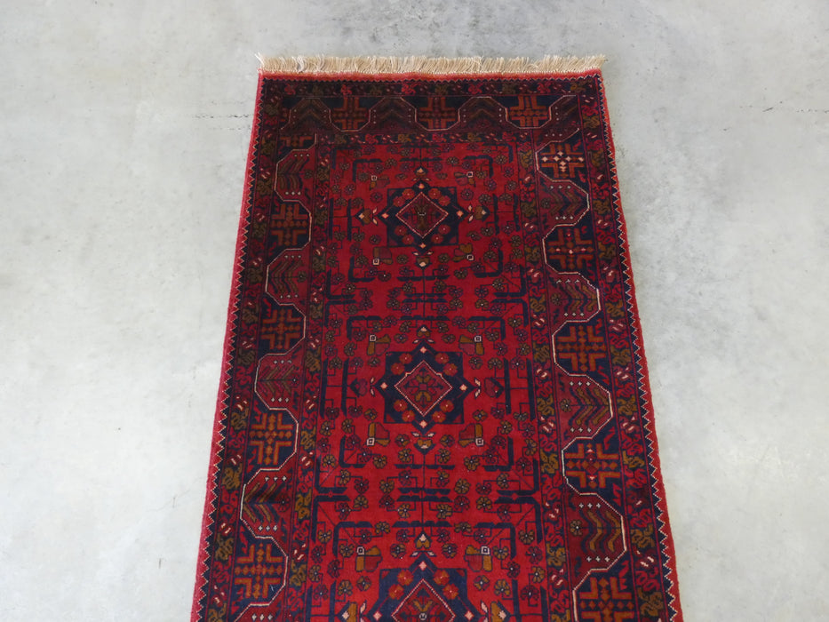 Hand Knotted Afghan Belgique Hallway Runner Size: 293cm x 78cm - Rugs Direct