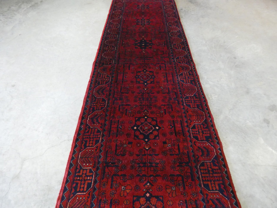 Hand Knotted Afghan Belgique Hallway Runner Size: 300cm x 75cm - Rugs Direct