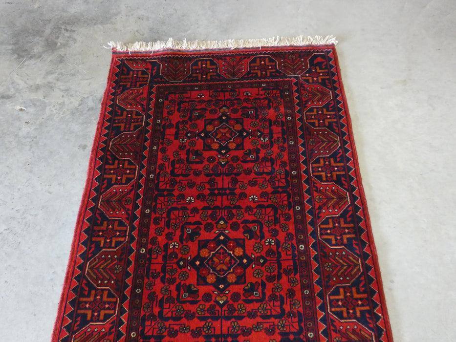 Hand Knotted Afghan Belgique Hallway Runner Size: 297cm x 77cm - Rugs Direct