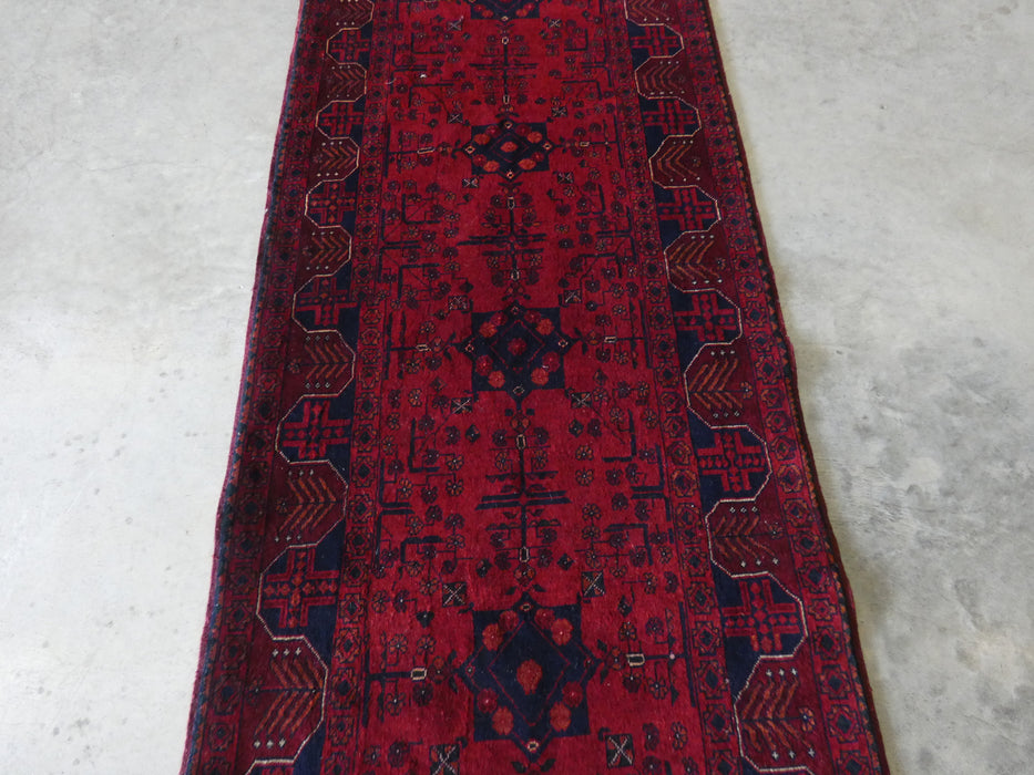 Hand Knotted Afghan Belgique Hallway Runner Size: 300cm x 84cm - Rugs Direct