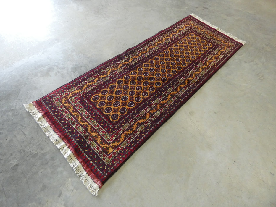 Afghan Hand Knotted Khawje Roshnai Hallway Runner Size: 76cm x 203cm - Rugs Direct