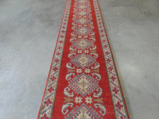 Afghan Hand Knotted Kazak Hallway Runner Size: 76 x 336cm - Rugs Direct