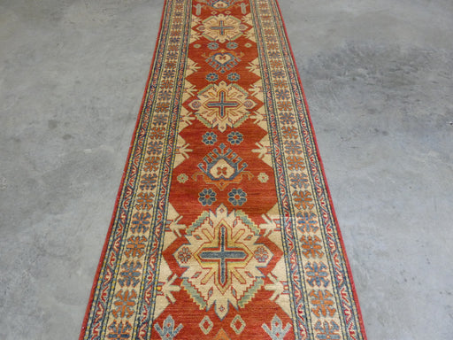 Afghan Hand Knotted Kazak Hallway Runner Size: 82 x 286cm - Rugs Direct