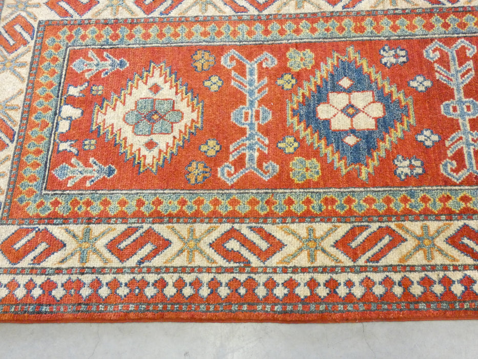 Afghan Hand Knotted Kazak Hallway Runner Size: 79 x 304cm - Rugs Direct