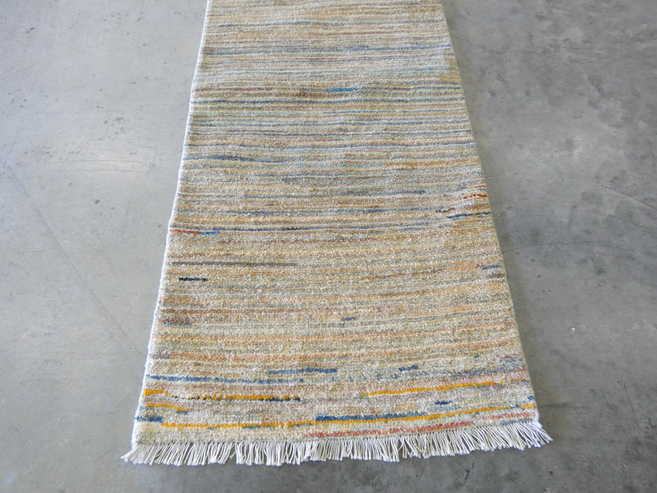 Afghan Hand Knotted  Modern Design Choubi Hallway Runner Size: 340 x 64cm - Rugs Direct