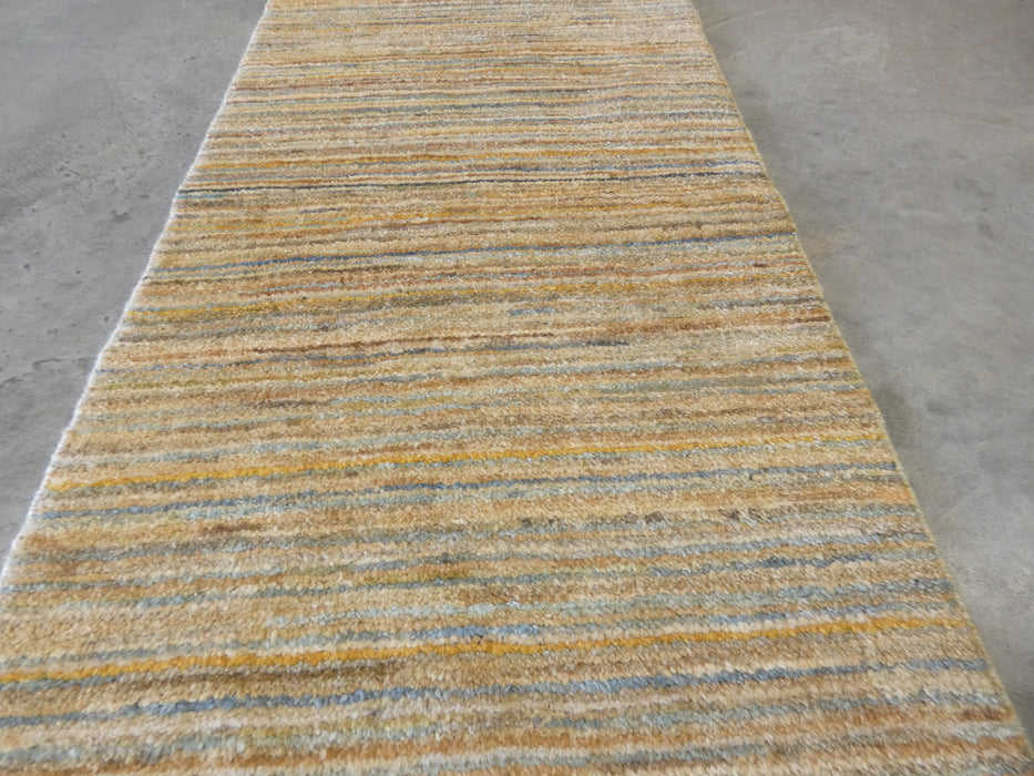 Afghan Hand Knotted  Modern Design Choubi Hallway Runner Size: 340 x 64cm - Rugs Direct