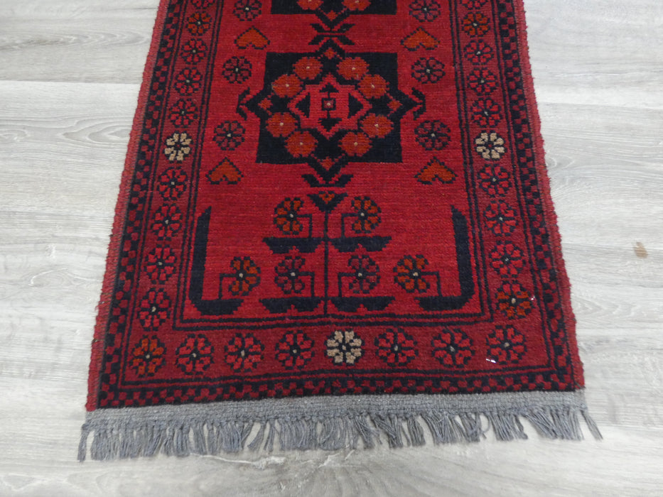 Afghan Hand Knotted Khal Mohammadi Doormat Size: 53 x 101cm - Rugs Direct