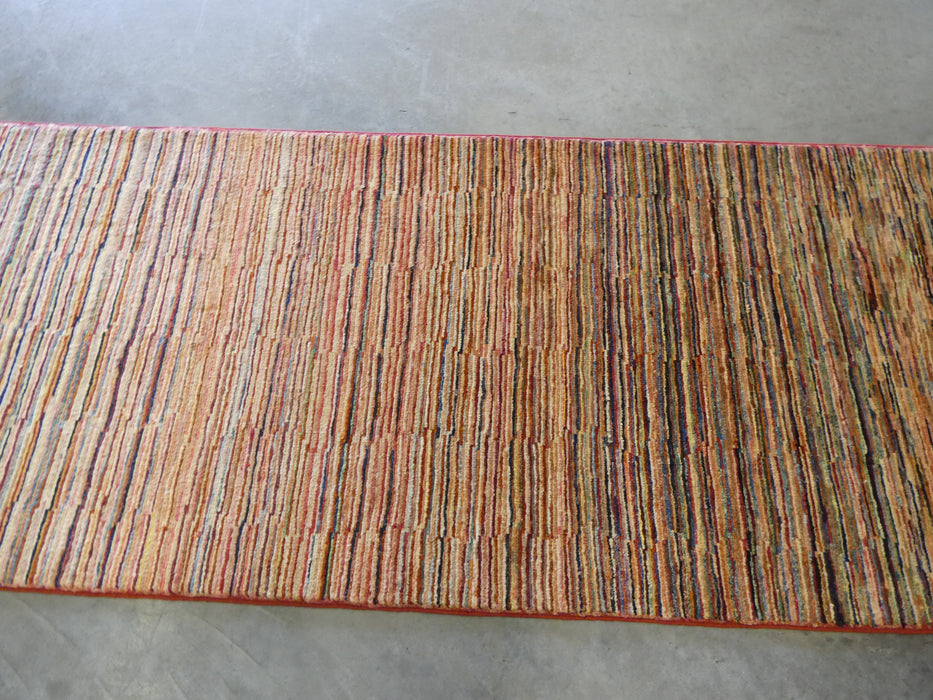 Afghan Hand Knotted Modern Choubi Hallway Runner Size: 289 x 79cm - Rugs Direct