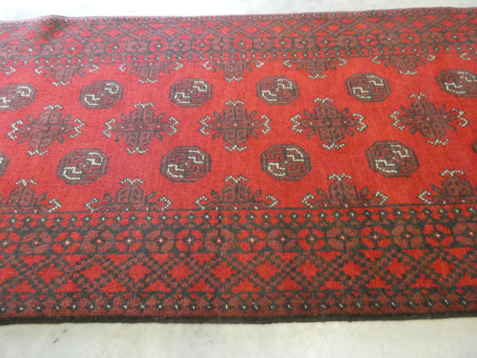 Afghan Hand Knotted Turkman Hallway Runner Size: 287 x 78cm - Rugs Direct
