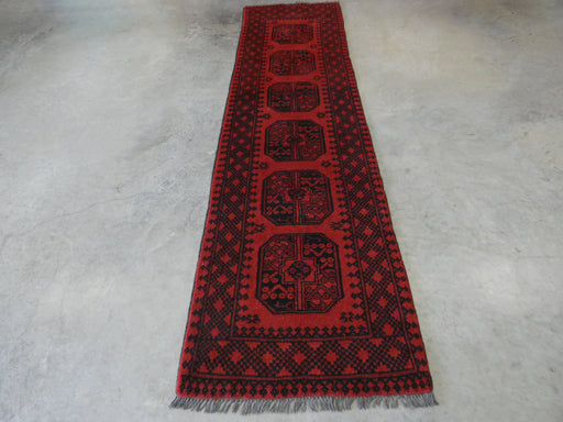 Afghan Hand Knotted Turkman Hallway Runner Size: 281 x 76cm - Rugs Direct