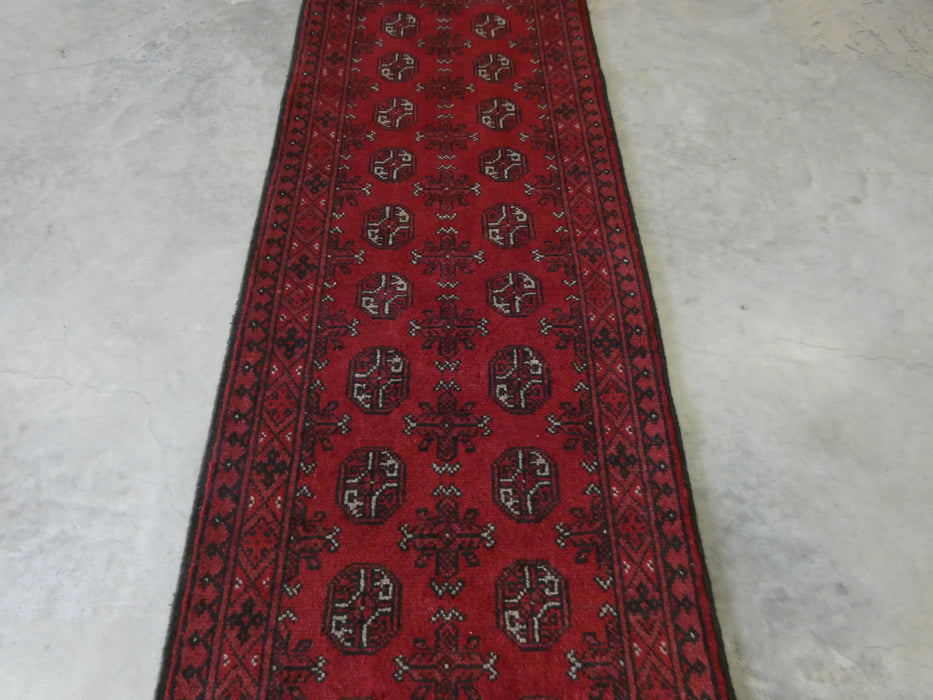 Afghan Hand Knotted Turkman Hallway Runner Size: 235 x 82cm - Rugs Direct