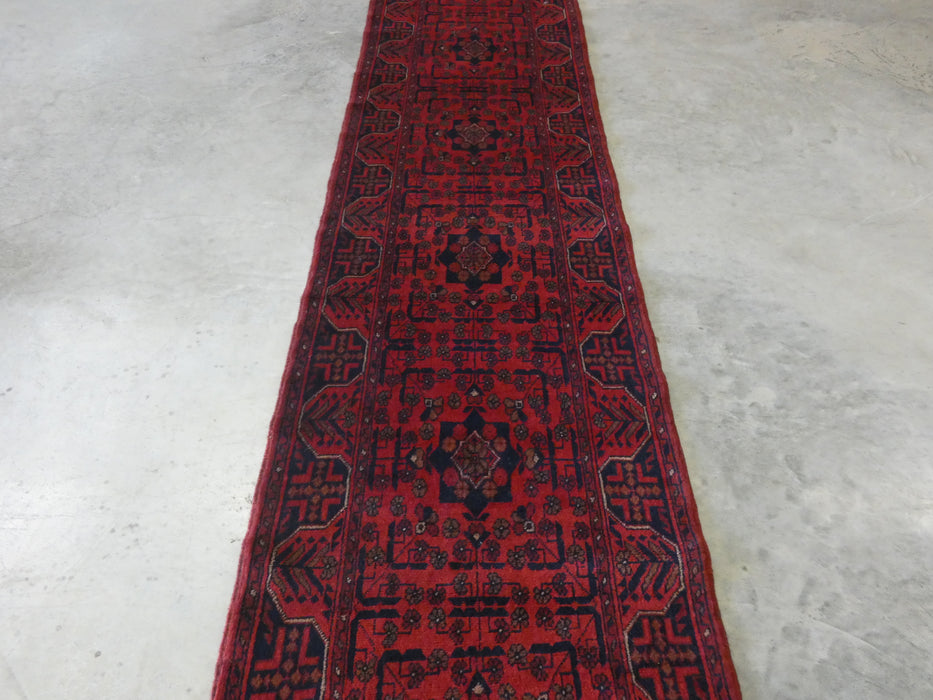 Afghan Hand Knotted Khal Mohammadi  Runner Size: 392cm x 73cm - Rugs Direct