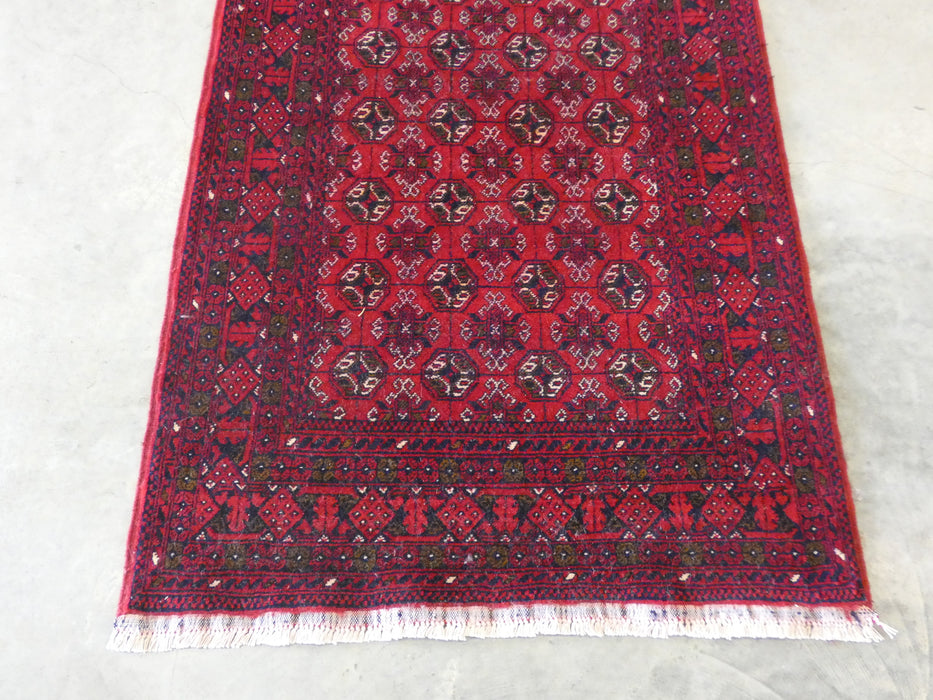 Persian Hand Knotted Turkman Runner Size: 76 x 363cm - Rugs Direct