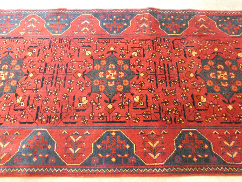 Afghan Hand Knotted Khal Mohammadi  Runner Size: 287cm x 83cm - Rugs Direct