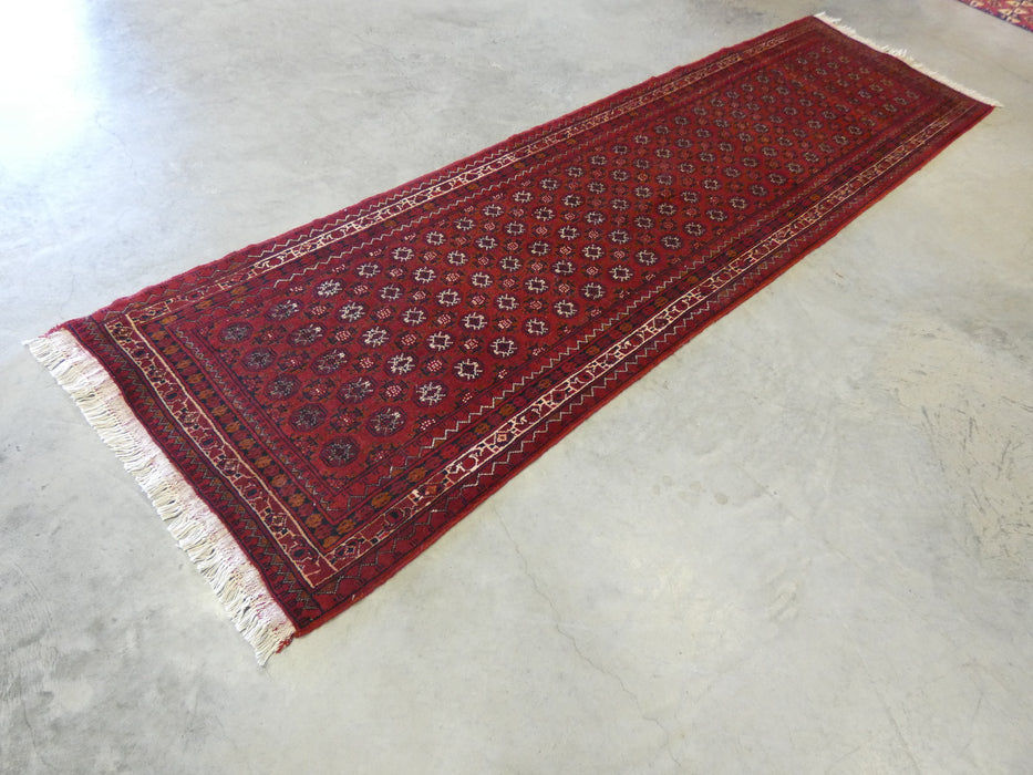 Vintage Afghan Hand Knotted Khal Mohammadi Runner Size: 292cm x 81cm - Rugs Direct