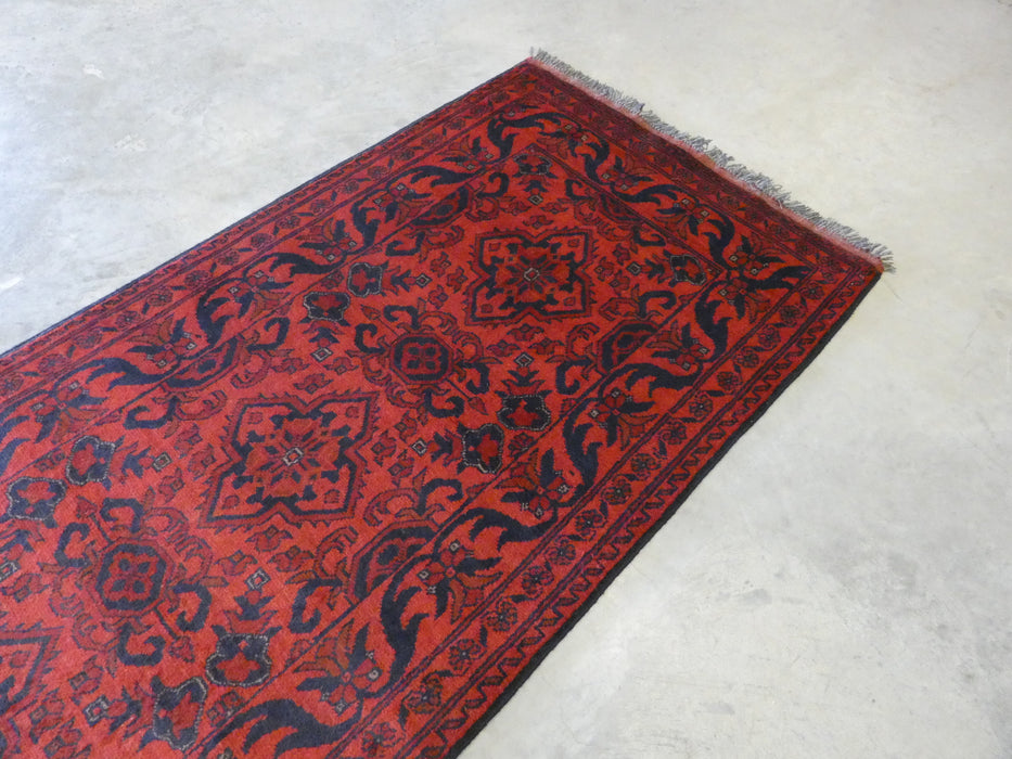 Afghan Hand Knotted Khal Mohammadi  Runner Size: 291cm x 83cm - Rugs Direct