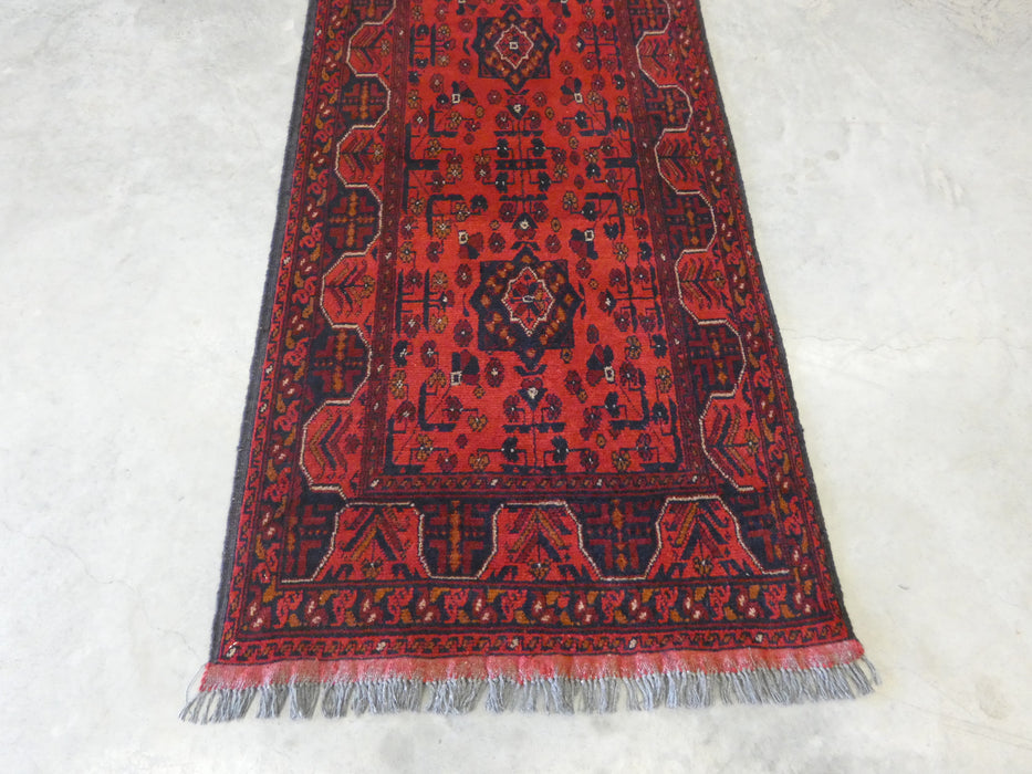 Afghan Hand Knotted Khal Mohammadi  Runner Size: 293cm x 79cm - Rugs Direct