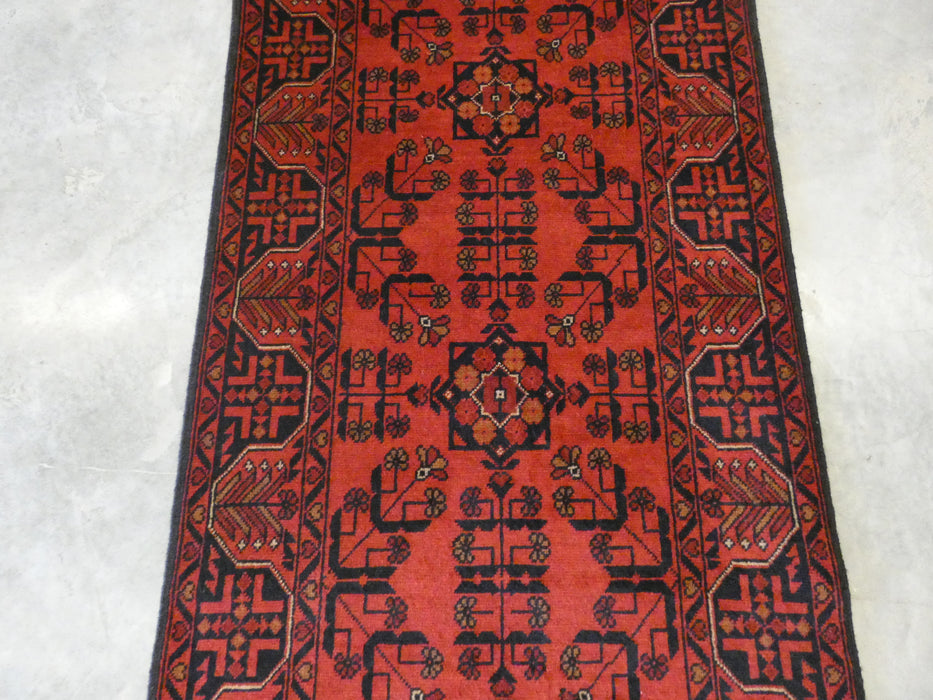 Afghan Hand Knotted Khal Mohammadi  Runner Size: 308cm x 82cm - Rugs Direct