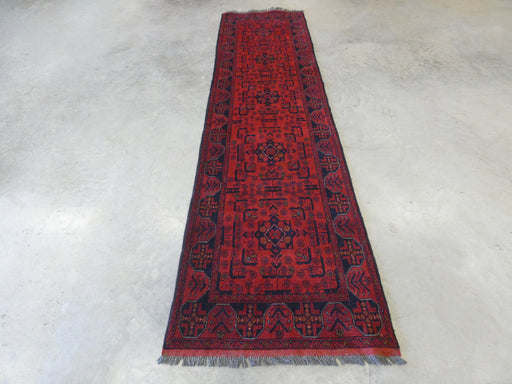 Afghan Hand Knotted Khal Mohammadi  Runner Size: 299cm x 80cm - Rugs Direct