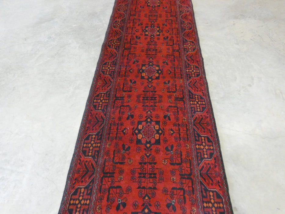 Afghan Hand Knotted Khal Mohammadi  Runner Size: 289cm x 83cm - Rugs Direct