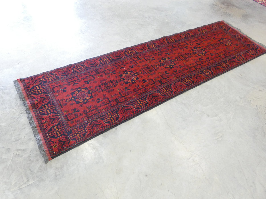 Afghan Hand Knotted Khal Mohammadi  Runner Size: 289cm x 83cm - Rugs Direct