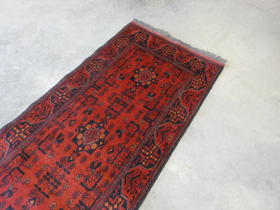 Afghan Hand Knotted Khal Mohammadi  Runner Size: 289cm x 83cm - Rugs Direct