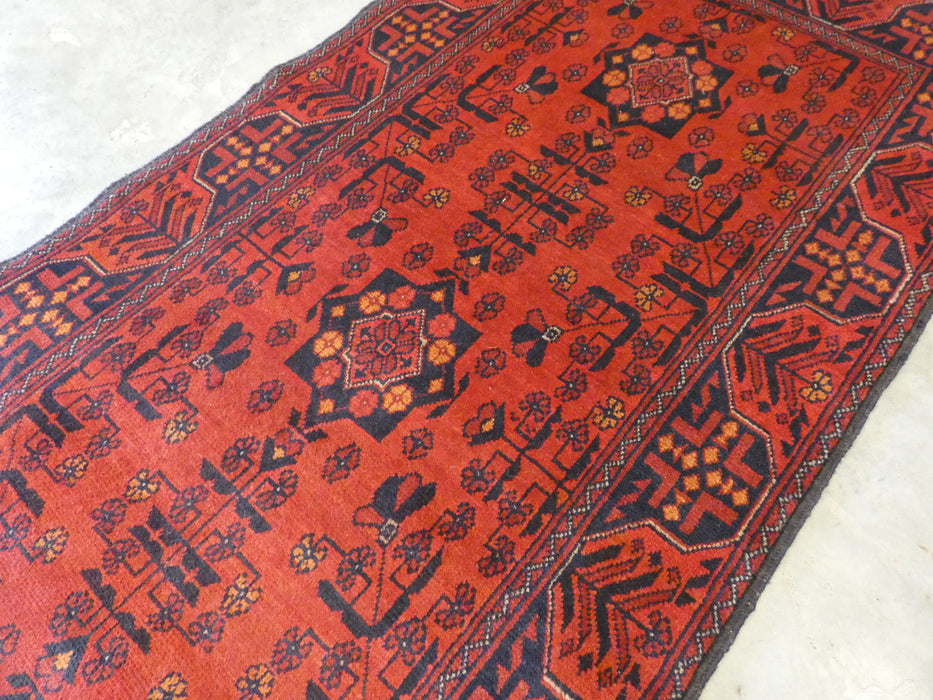 Afghan Hand Knotted Khal Mohammadi  Runner Size: 289cm x 83cm - Rugs Direct