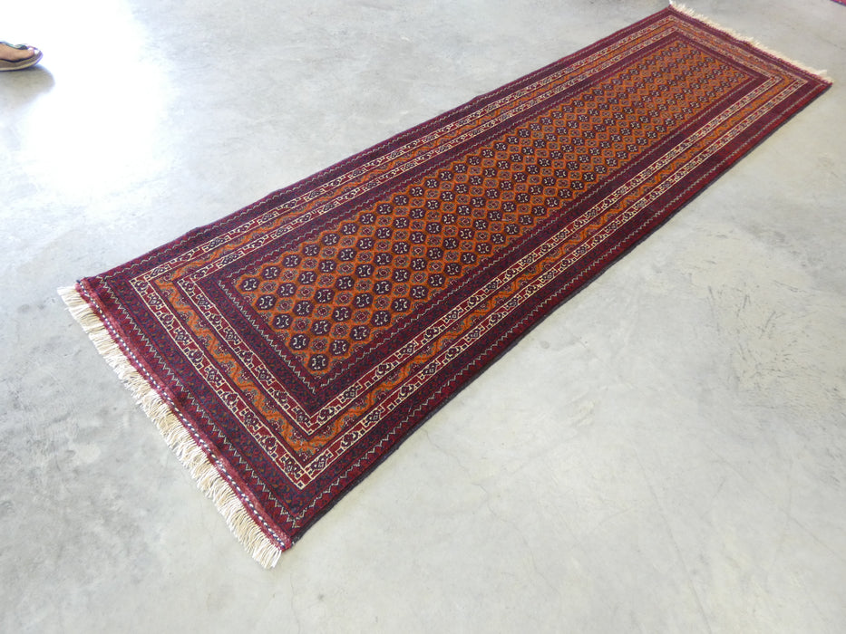 Afghan Hand Knotted Khawje Roshnai Hallway Runner Size: 85cm x 293cm - Rugs Direct