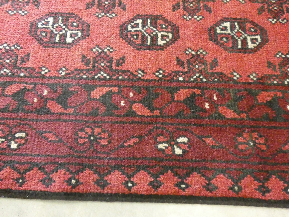 Afghan Hand Knotted Turkman Hallway Runner Size: 380 x 80cm - Rugs Direct