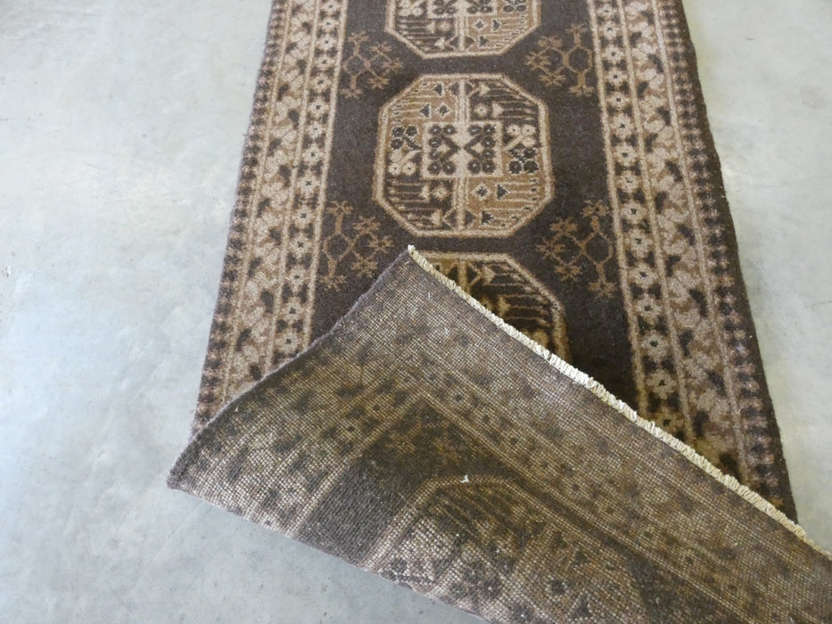 Afghan Hand Knotted Turkman Hallway Runner Size: 469 x 80cm - Rugs Direct