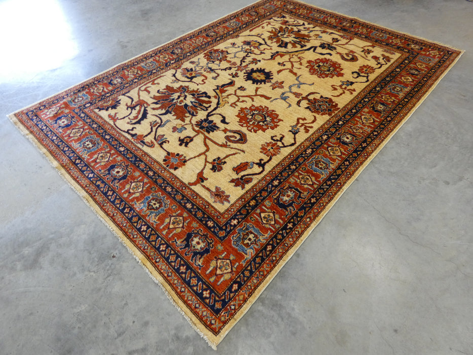 Afghan Hand Knotted Choubi Rug Size: 182 x 261cm - Rugs Direct