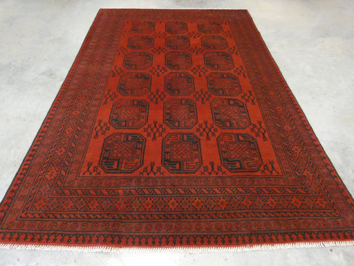 Afghan Hand Knotted Turkman Rug Size:  201cm x 295cm - Rugs Direct