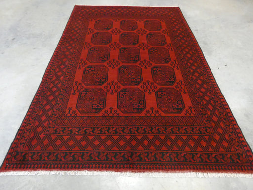 Afghan Hand Knotted Turkman Rug Size:  196cm x 283cm - Rugs Direct