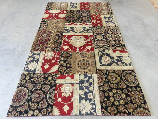 Hand Knotted Patchwork Design NZ Wool Rug Size: 152 x 244cm - Rugs Direct
