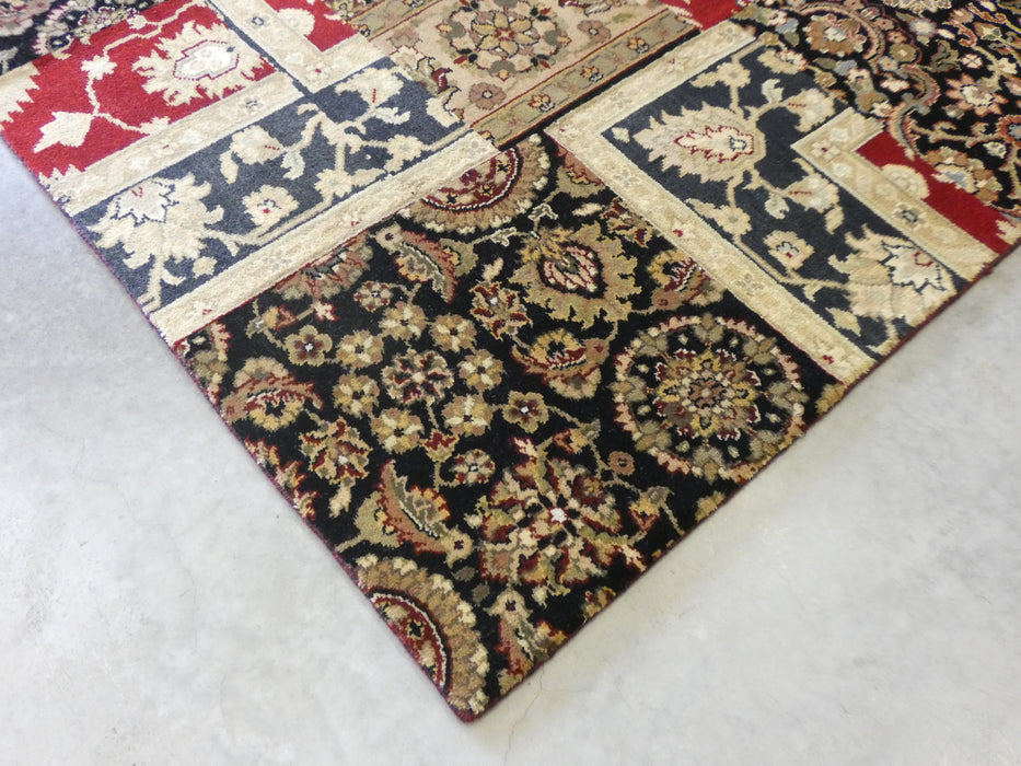 Hand Knotted Patchwork Design NZ Wool Rug Size: 152 x 244cm - Rugs Direct