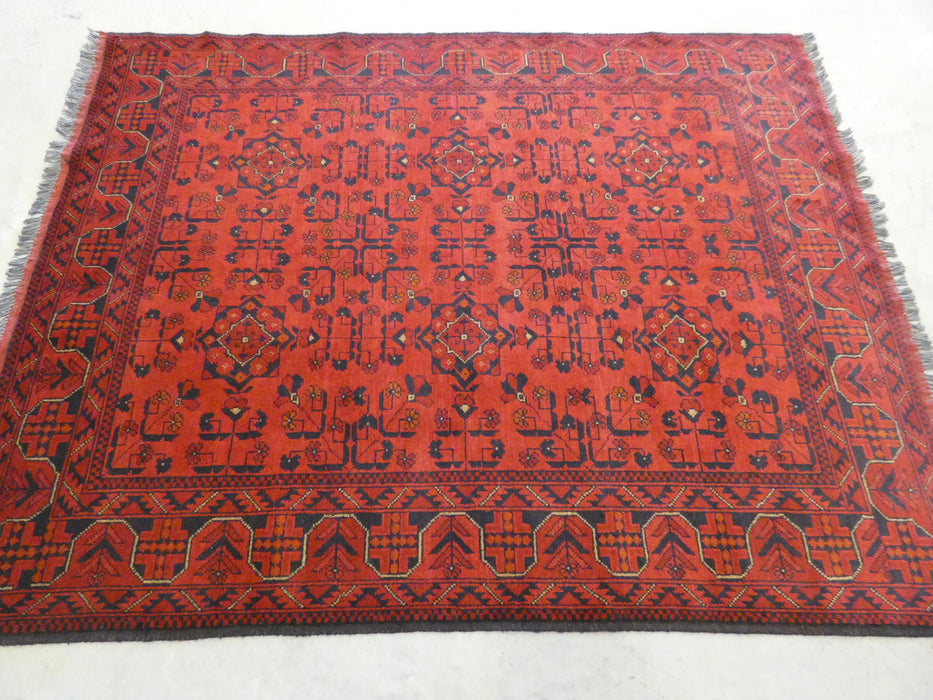 Afghan Hand Knotted Khal Mohammadi Rug Size: 153 x 193 cm - Rugs Direct