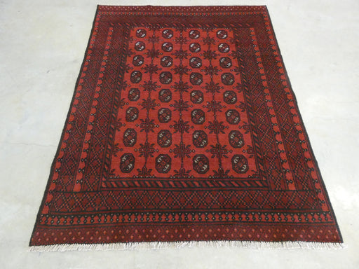 Afghan Hand Knotted Turkman Rug Size:  147cm x 186cm - Rugs Direct