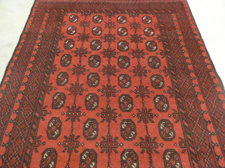 Afghan Hand Knotted Turkman Rug Size:  147cm x 186cm - Rugs Direct