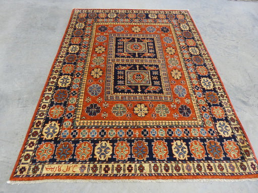 Afghan Hand Knotted Super Kazak Rug Size: 153 x 196cm - Rugs Direct