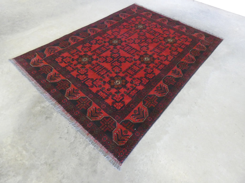 Afghan Hand Knotted Khal Mohammadi Rug Size: 146 x 201 cm - Rugs Direct