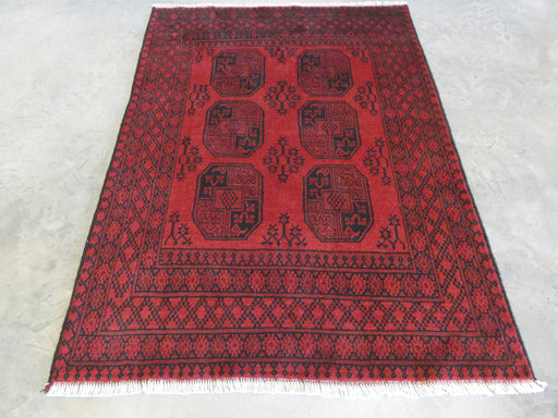 Afghan Hand Knotted Turkman Rug Size:  150cm x 198cm - Rugs Direct