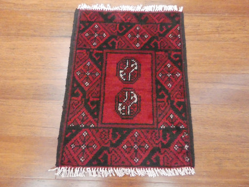 Afghan Hand Knotted Turkman Doormat Size: 65x 48cm - Rugs Direct