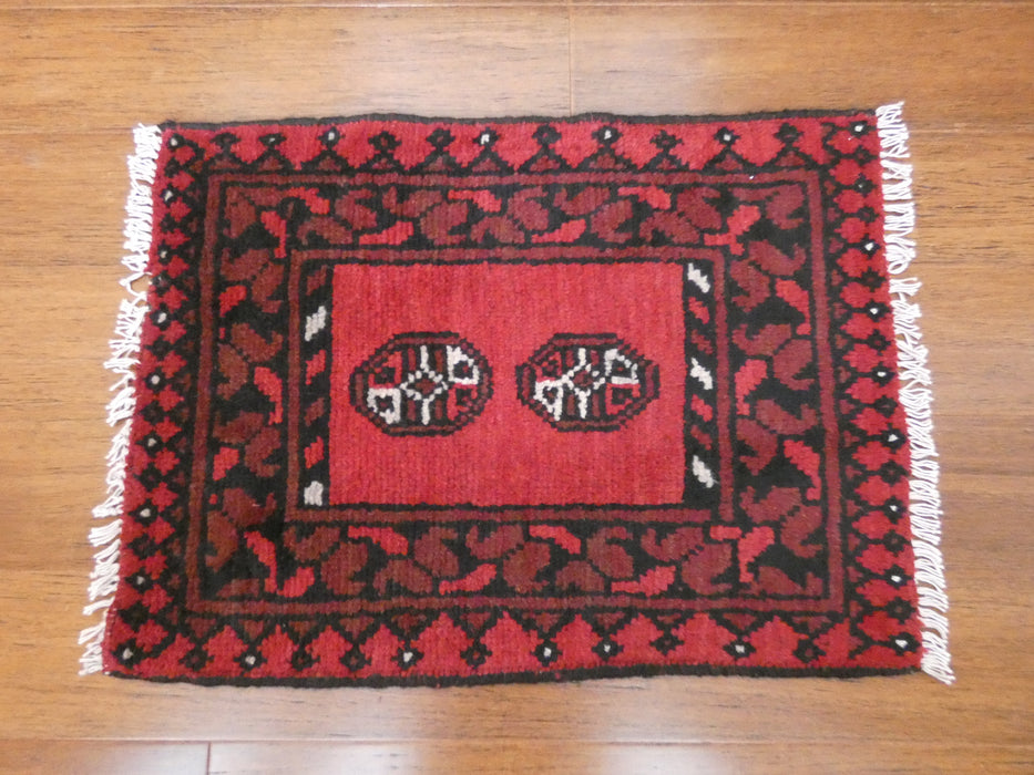 Afghan Hand Knotted Turkman Doormat Size: 68x 51cm - Rugs Direct