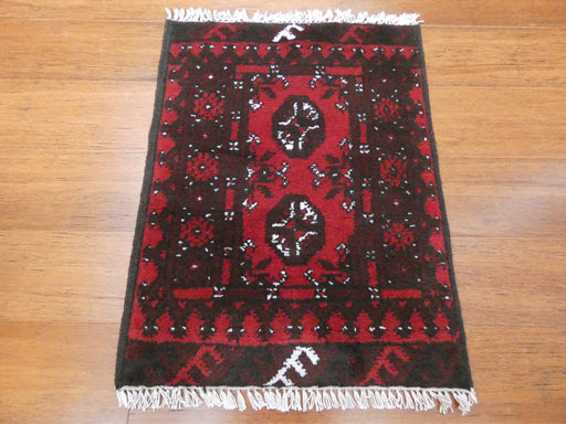 Afghan Hand Knotted Turkman Doormat Size: 63x 49cm - Rugs Direct
