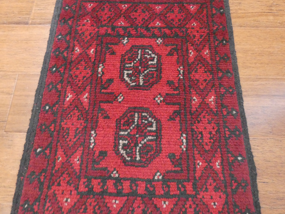 Afghan Hand Knotted Turkman Doormat Size: 65x 46cm - Rugs Direct