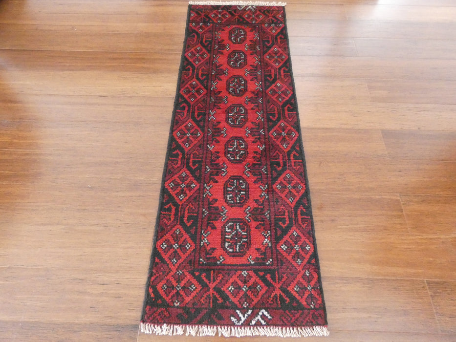Afghan Hand Knotted Turkman Size: 147 x 50cm - Rugs Direct