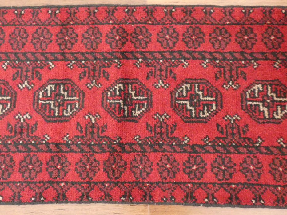 Afghan Hand Knotted Turkman Size: 138 x 51cm - Rugs Direct