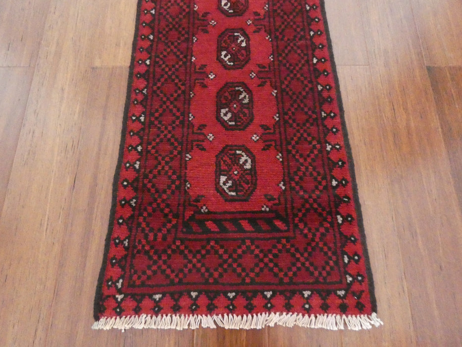 Afghan Hand Knotted Turkman Size: 140 x 51cm - Rugs Direct